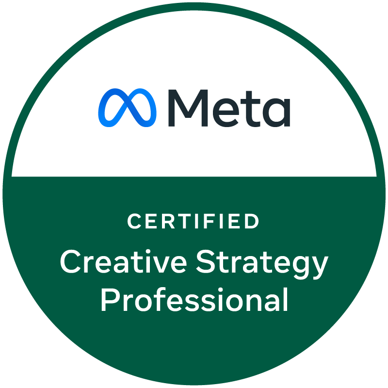 Meta Certified Creative Strategy Professional Badge for Greg Lichtensteiner